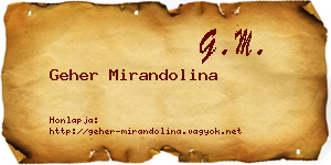 Geher Mirandolina névjegykártya